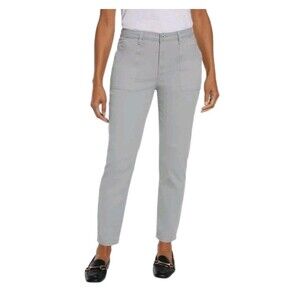 Banana Republic Ladies' High Rise Twill Pant Cotton Blend Stretch Gray 16 NWT